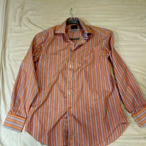 Thomas Dean Men’s Plaid Button Down Shirt, Size Large
